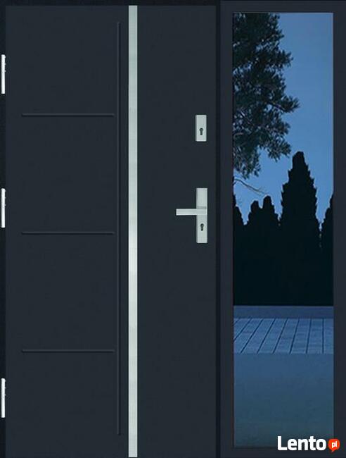 Polskie ciepłe drzwi wejściowe z doświetlem czyste powietrze