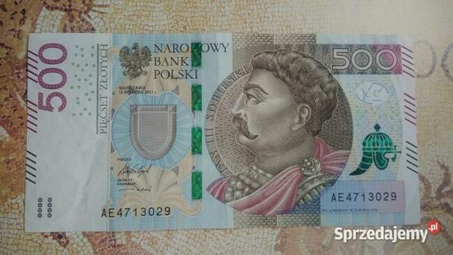 Banknoty 500pln AA AB