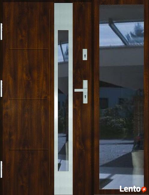 Polskie ciepłe drzwi wejściowe z doświetlem czyste powietrze