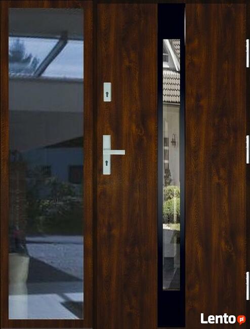 Polskie ciepłe drzwi wejściowe z doświetlem czyste powietrze