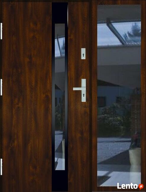 Polskie ciepłe drzwi wejściowe z doświetlem czyste powietrze