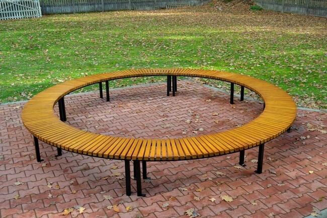 Ławka stalowa półokrągła bez oparcia miejska ŁUK W176