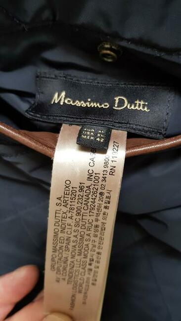 *Massimo Dutti* pikowana kurtka skóra - dwustronna 2w1