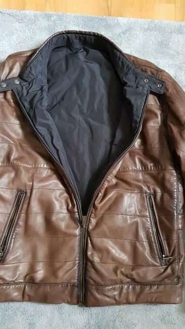 *Massimo Dutti* pikowana kurtka skóra - dwustronna 2w1