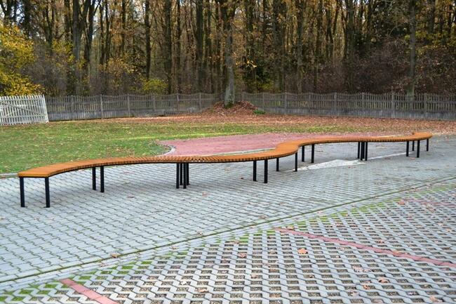 Ławka stalowa półokrągła bez oparcia miejska ŁUK W176