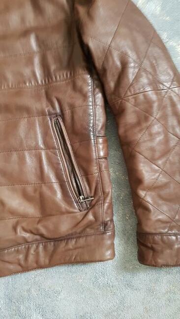 *Massimo Dutti* pikowana kurtka skóra - dwustronna 2w1