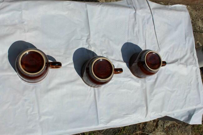 Filiżanki ceramika Pruszków 3 sztuki PRL