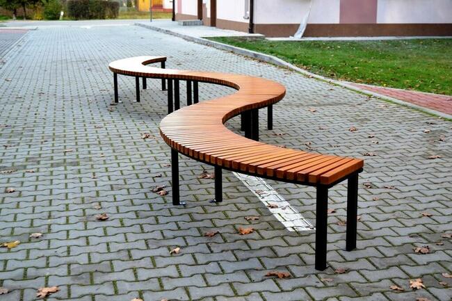 Ławka stalowa półokrągła bez oparcia miejska ŁUK W176