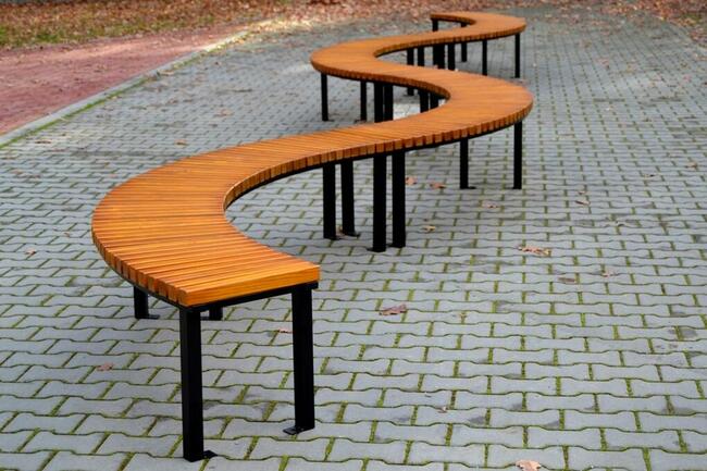 Ławka stalowa półokrągła bez oparcia miejska ŁUK W176