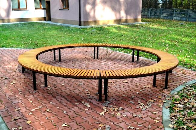 Ławka stalowa półokrągła bez oparcia miejska ŁUK W176