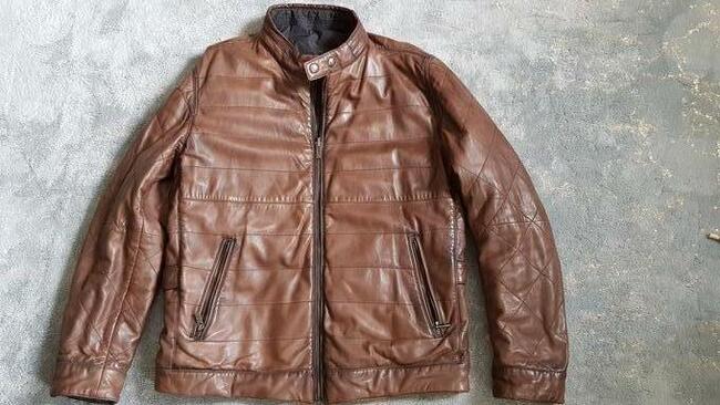 *Massimo Dutti* pikowana kurtka skóra - dwustronna 2w1