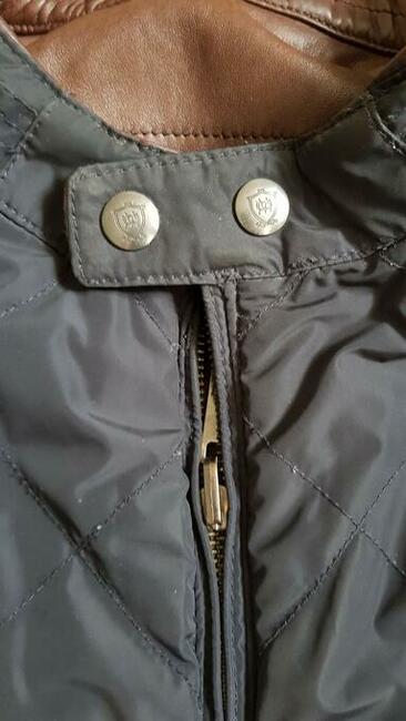 *Massimo Dutti* pikowana kurtka skóra - dwustronna 2w1