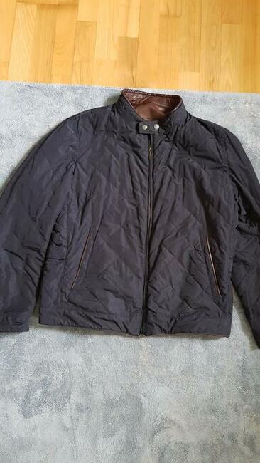 *Massimo Dutti* pikowana kurtka skóra - dwustronna 2w1