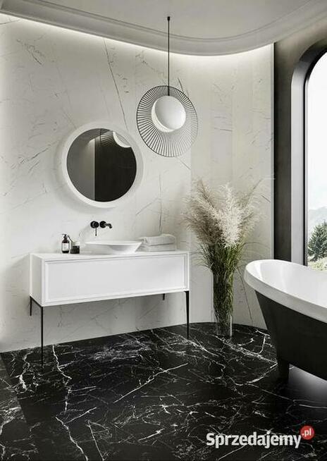 Płytki łazienkowe białe gres120x60 marmur Marmo white Cerrad