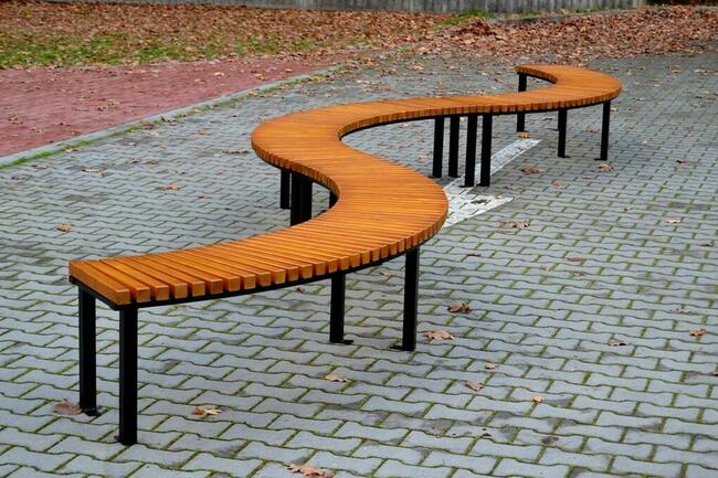 Ławka stalowa półokrągła bez oparcia miejska ŁUK W176