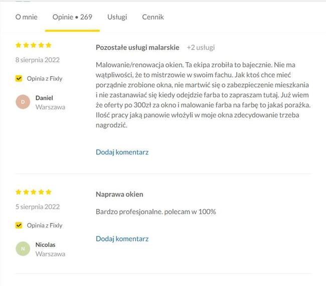 Malowanie, renowacja, serwis, naprawa okien drewnianych