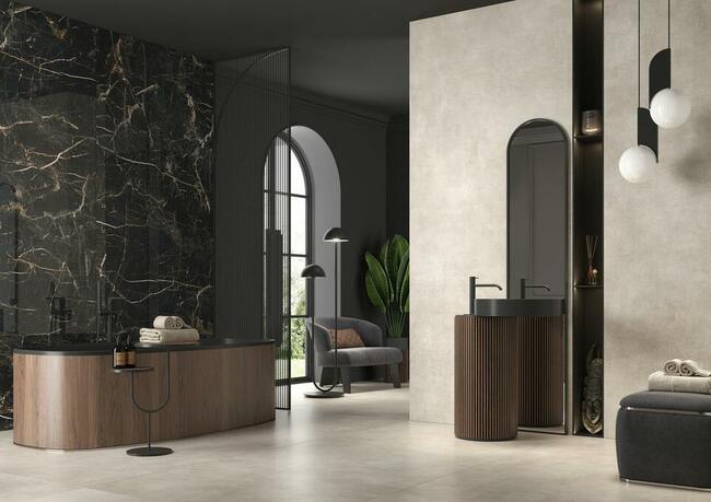 Marquina gold płytki łaziekowe marmur 120x120 Cerrad