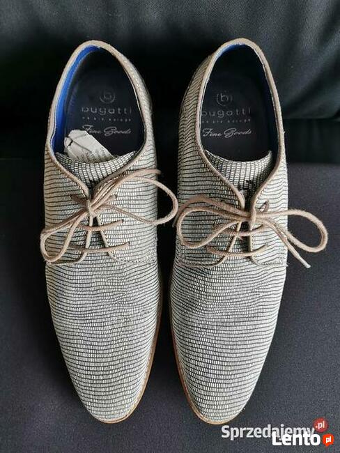 BUGATTI Eleganckie półbuty Rozm44 Skóra naturalna Super stan