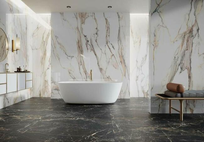 Marquina gold mat 120x60 płytki łazienkowe czarny marmur