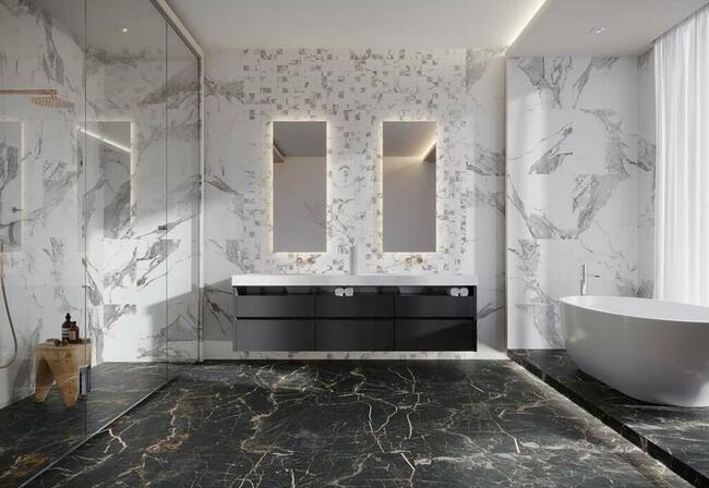 Marquina gold mat 120x60 płytki łazienkowe czarny marmur