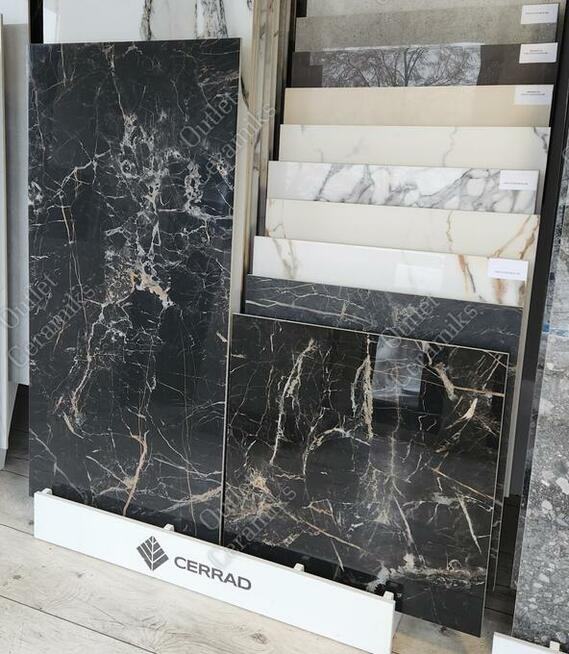 Płytki ścienne czarny marmur połysk 120x60 Marquina gold