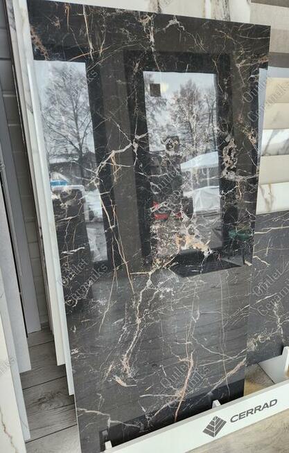 Płytki ścienne czarny marmur połysk 120x60 Marquina gold