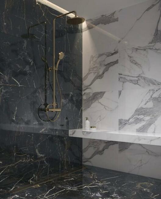 Marquina gold płytki łaziekowe marmur 120x120 Cerrad