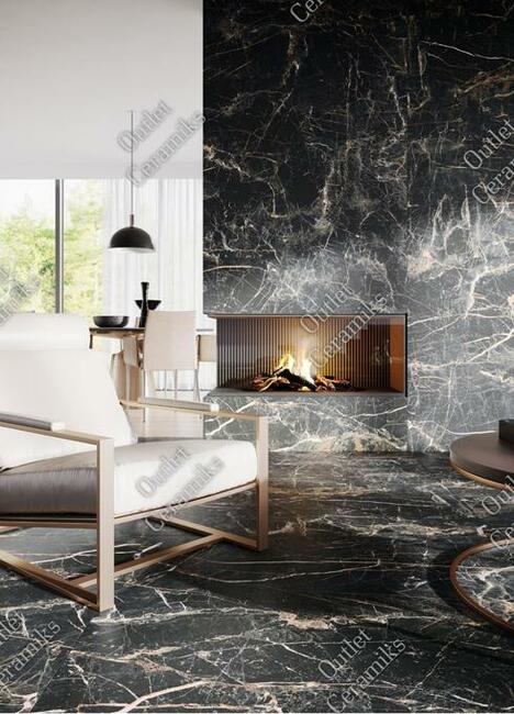 Marquina gold mat 120x60 płytki łazienkowe czarny marmur