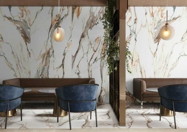 Calacatta gold 120x120 płytki ścienne łazienkowe Cerrad