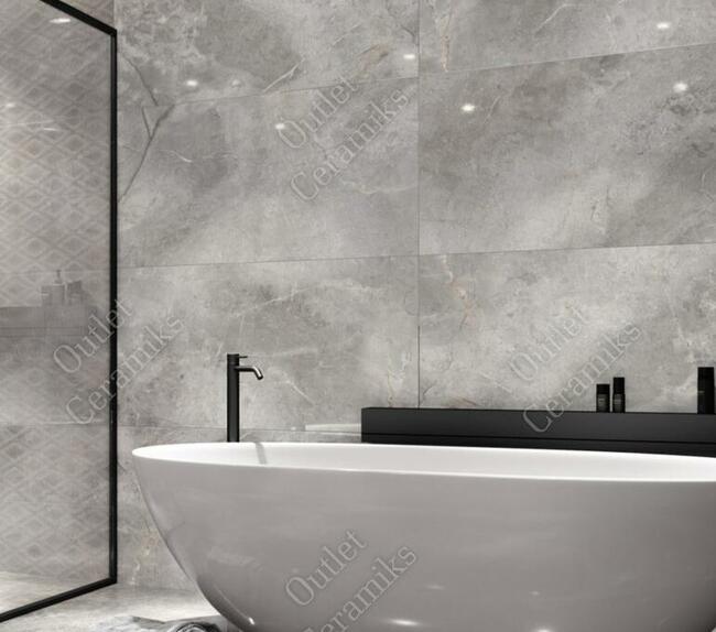 Płytki łazienkowe polerowane szary marmur Masterstone silver