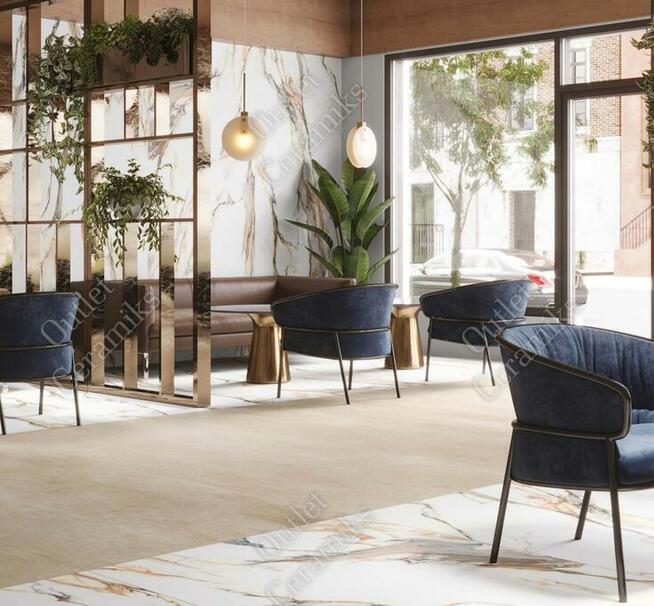 Calacatta gold 120x120 płytki ścienne łazienkowe Cerrad