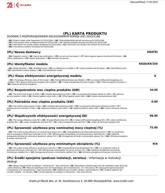 Piec Wolnostojący Żeliwny Kominek Koza k9 10kW