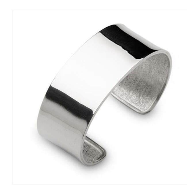 Srebrna bransoleta szeroka, gładka wykonana z polerowanego s