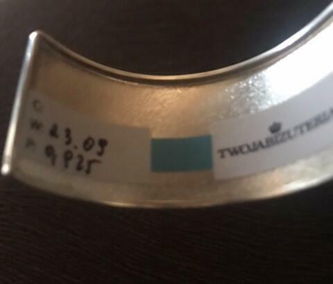 Srebrna bransoleta szeroka, gładka wykonana z polerowanego s