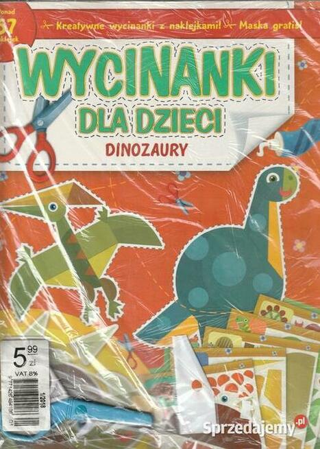 Wycinanki dla dzieci Dinozaury+ nożyczki