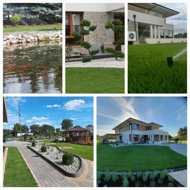 Mycie kostki elewacji nawadnianie trawa trawnik taras ogród