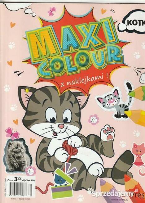 Maxi colour + naklejki z kotkami