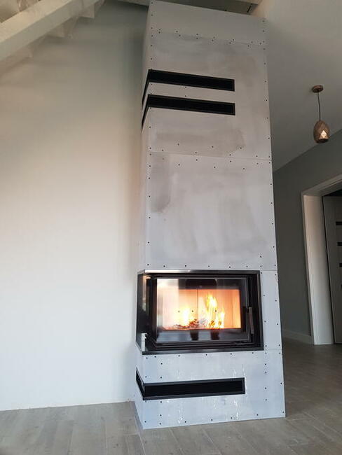 Kominki Kominki!!! wkład narożny Simple S BS z zabudową.