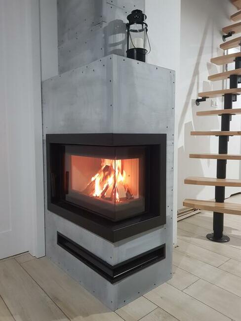 Kominki Kominki!!! wkład narożny Simple S BS z zabudową.