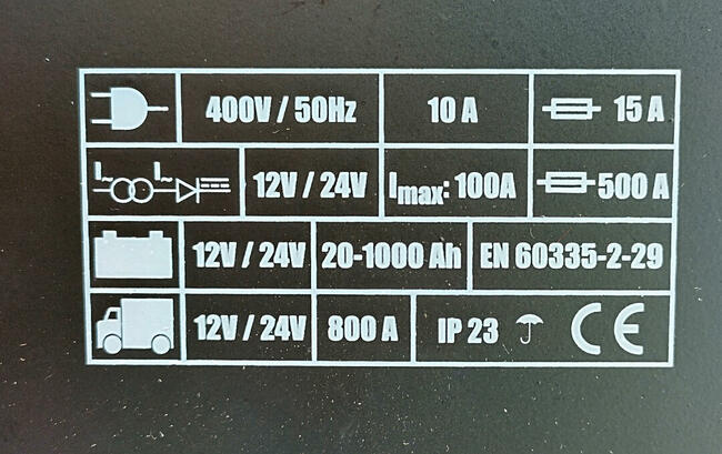 Prostownik Rozruch SILNY 3 Fazowy 800A Dekatech CD1000