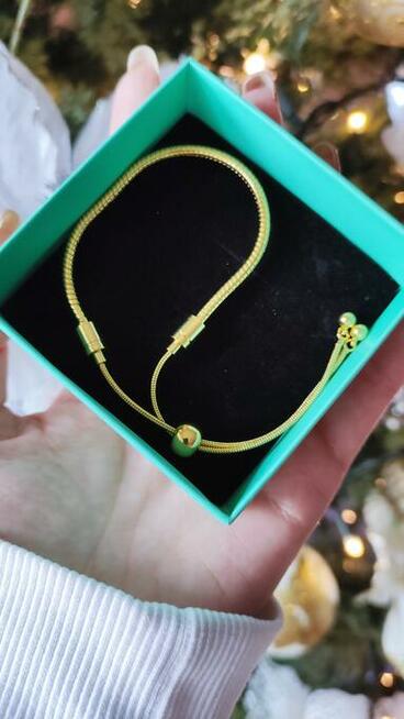 Bransoletka pandorka regulowana ZŁOTA do charmsy zawieszki