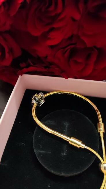 Bransoletka regulowana modułowa z zawieszką Charms Korona