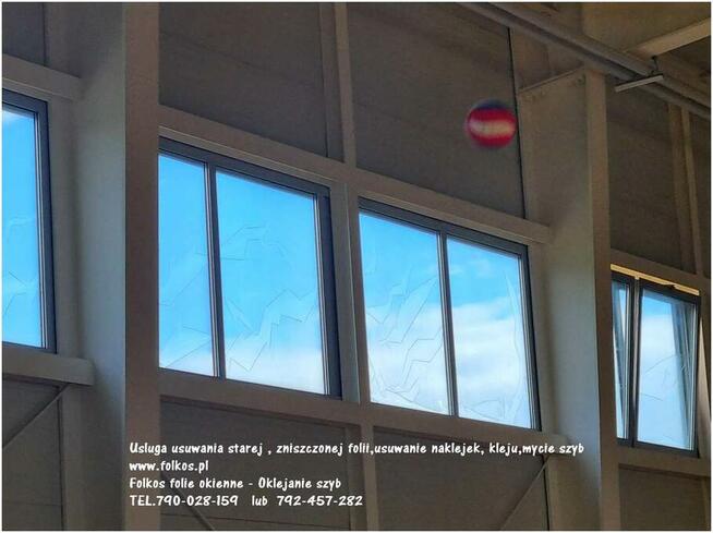 Usuwanie folii z witryn, usuwanie naklejek, kleju, mycie