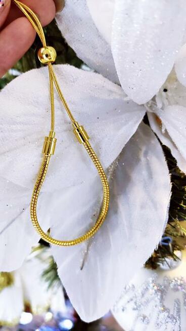 Bransoletka pandorka regulowana ZŁOTA do charmsy zawieszki