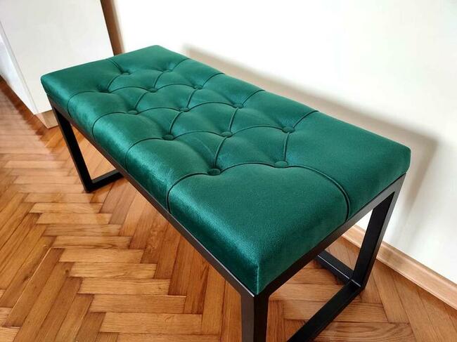 Pufa ławeczka siedzisko ławka tapicerowana stalowa LS002