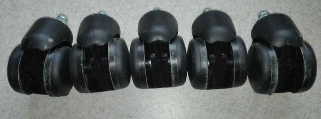 Kółka plastikowe (trzpień F 11 mm) do foteli obrotowych kpl