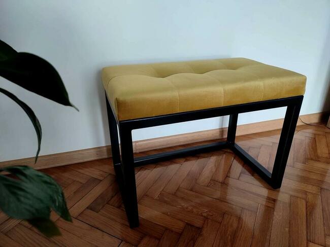 Pufa ławeczka siedzisko ławka tapicerowana stalowa LS002