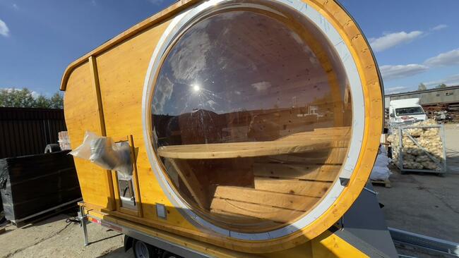 Sauna ogrodowa Balia mobilna SPA na przyczepie Panorama