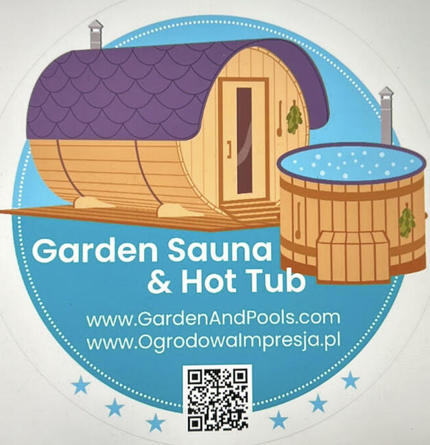 Sauna Beczka ogrodowa Discovery Ø 2 m ganek przedsionek piec