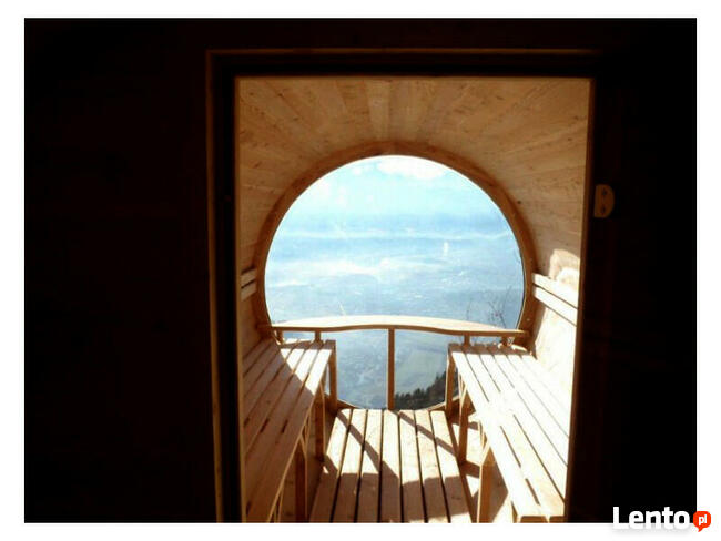 Sauna Beczka ogrodowa Discovery Ø 2 m ganek przedsionek piec